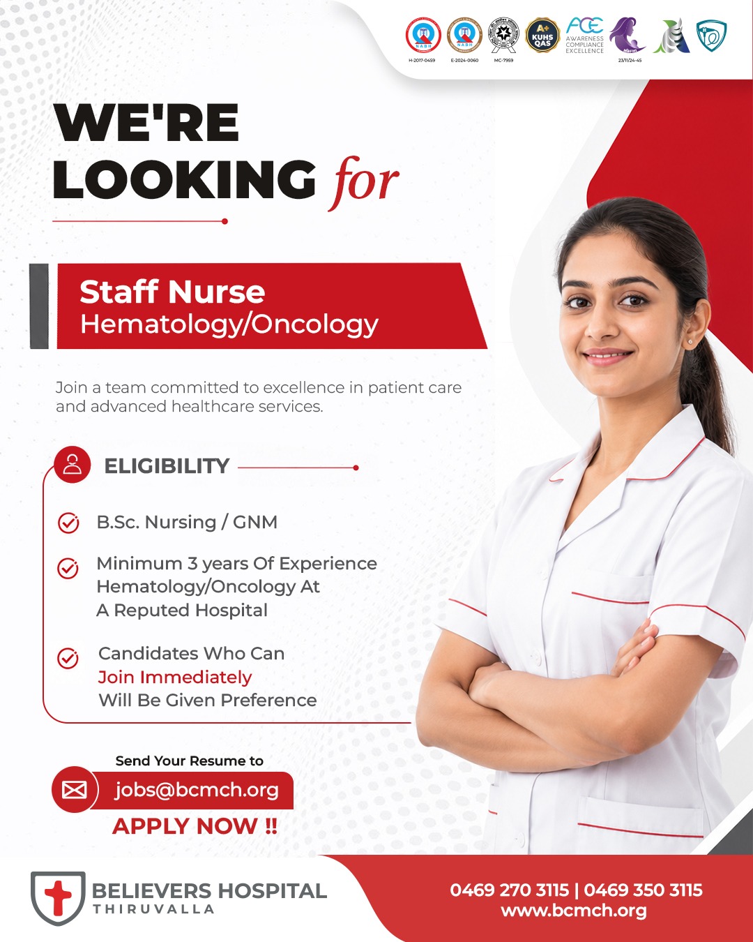 STAFF NURSE - HEMATOLOGY / ONCOLOGY