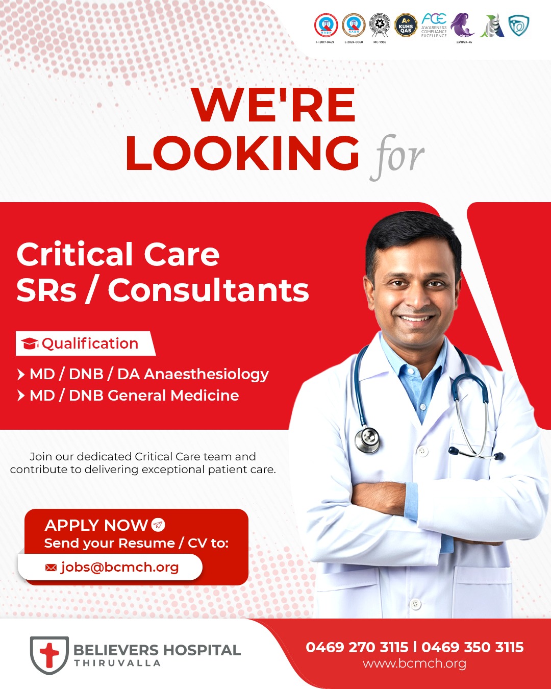 SENIOR RESIDENT/CONSULTANT CRITICAL CARE