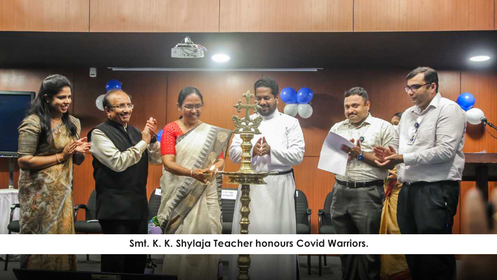 Smt. K. K. Shylaja Teacher honours Covid Warriors.